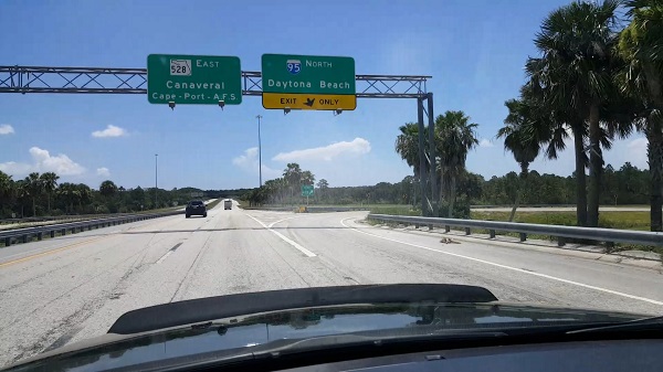 Driving to cocoa beach